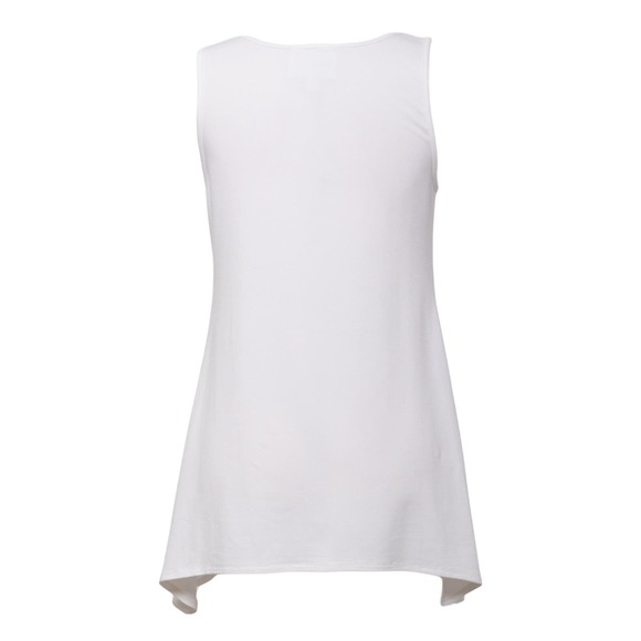 Women's White V-Neck Tunic Bamboo Tank Top Size XL Loose Fit Flowy Compli-K NWT - Picture 3 of 3